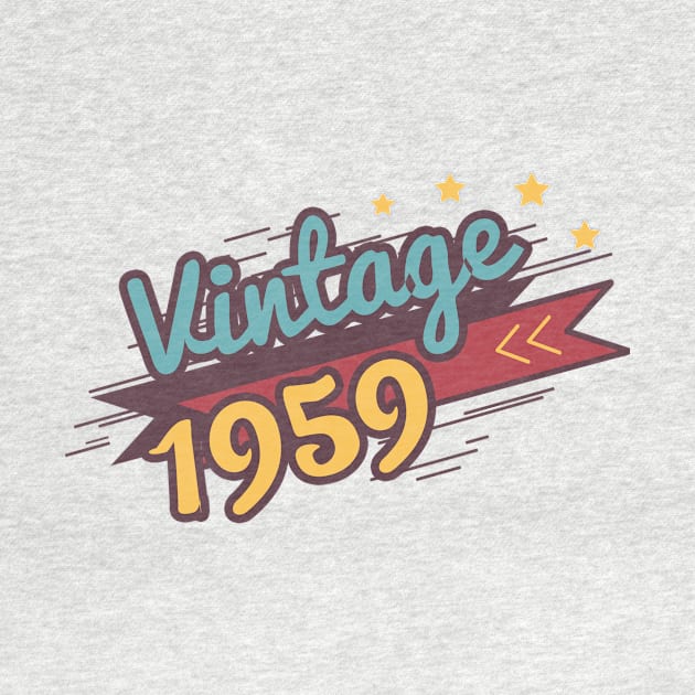 60th Birthday Gift - 1959 Vintage Retro T-Shirt by andreperez87